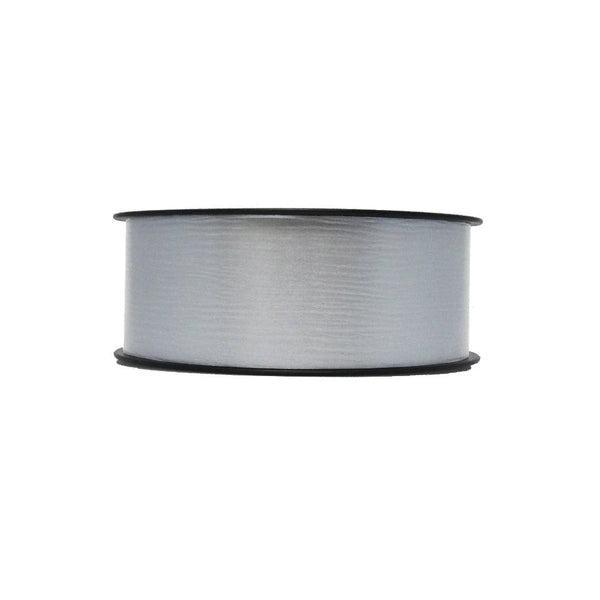 Bobine de bolduc mat crépon coloris argent – largeur au choix, 50 m, pour emballage cadeau professionnel