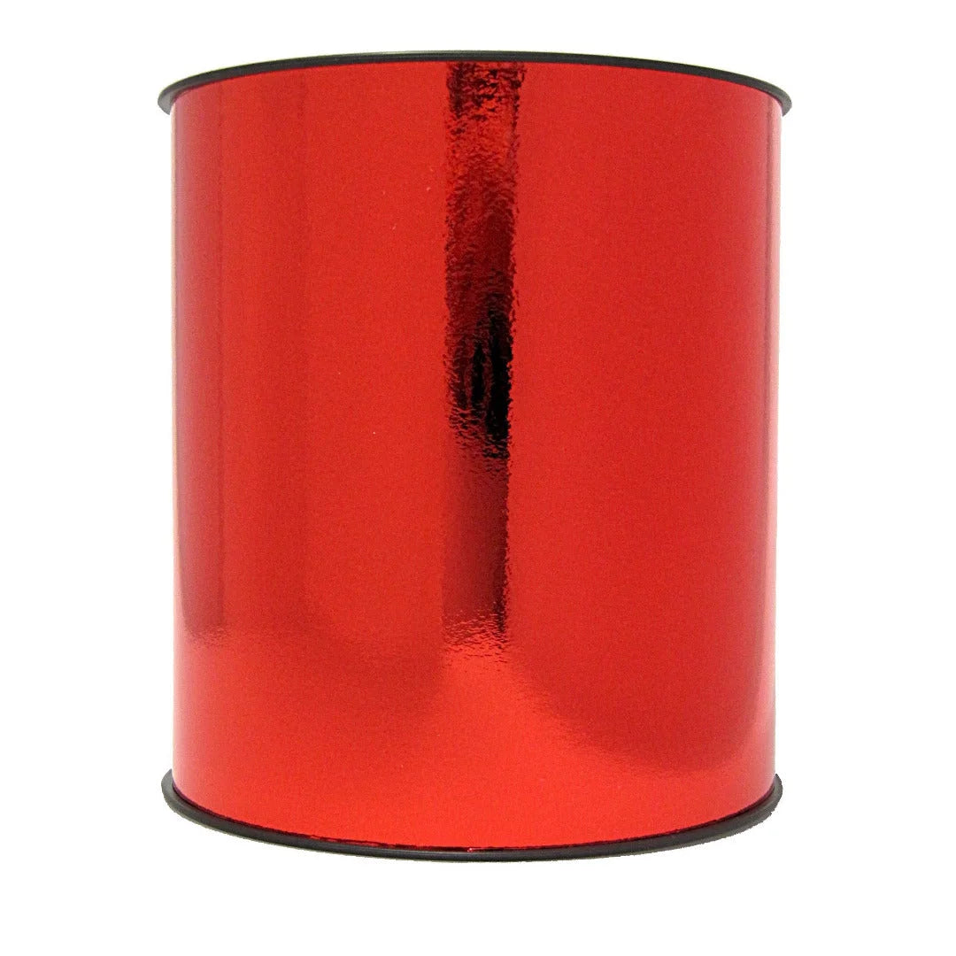 Bobine de bolduc miroir métallique 150 mm x 50 m coloris rouge pour emballages cadeaux professionnels
