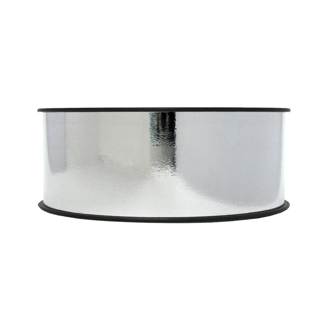 Bobine de bolduc miroir métallique coloris argent, 100 m, idéal boutiques et fleuristes