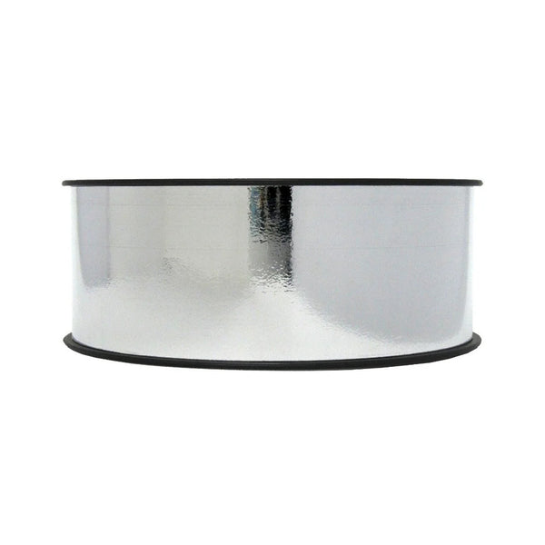 Bobine de bolduc miroir métallique coloris argent, 100 m, idéal boutiques et fleuristes