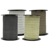 Bobines de bolduc paillettes 10 mm 100 m en cinq couleurs : argent, or, noir, chocolat, rouge