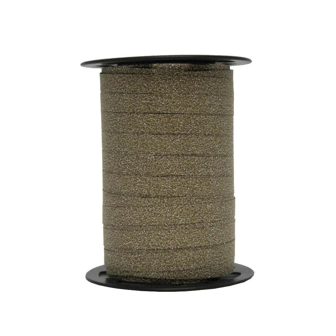 Bobine de bolduc paillettes chocolat 10 mm x 100 m pour emballages épicerie fine et produits du terroir