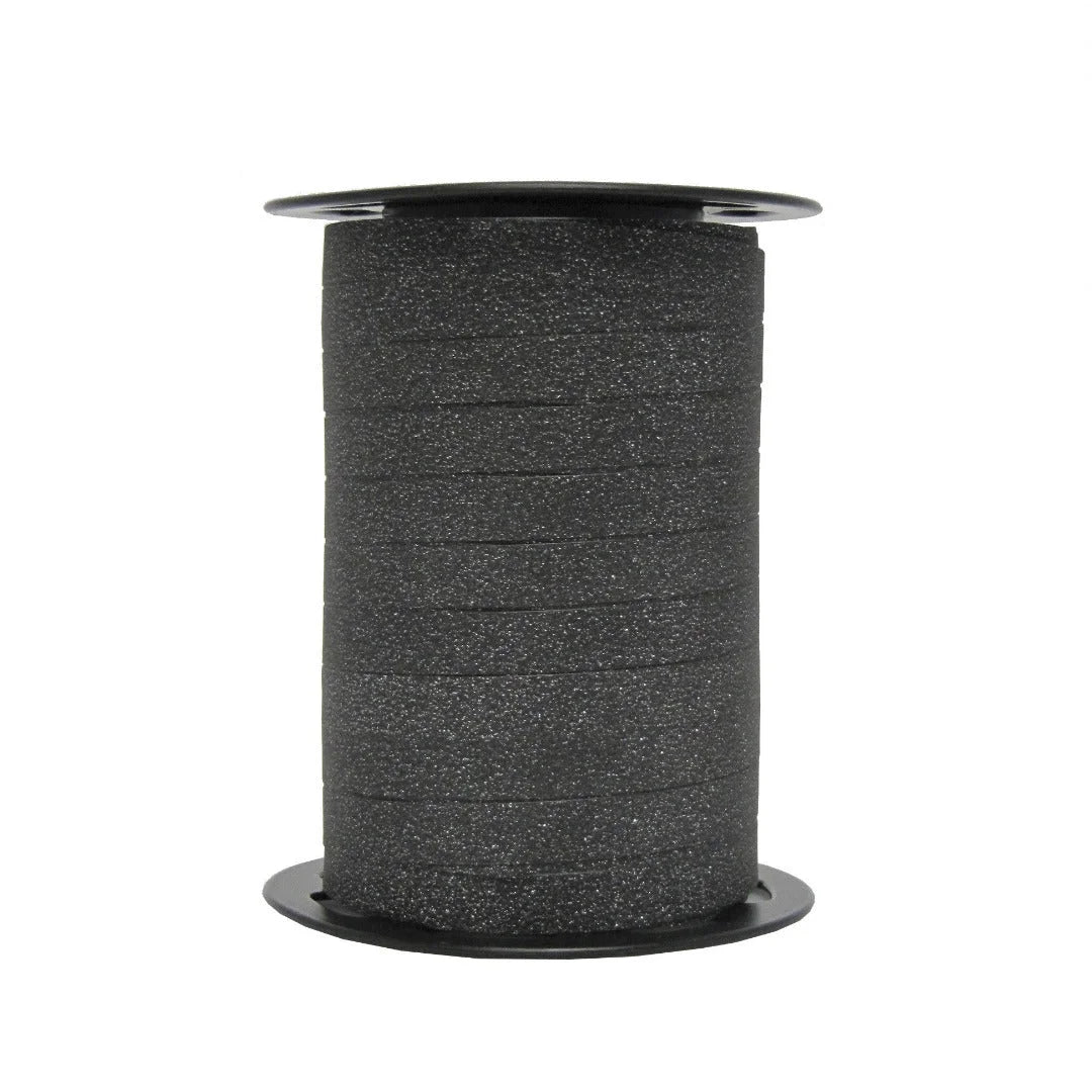 Bobine de bolduc paillettes noir 10 mm x 100 m pour packaging luxe et boutiques design