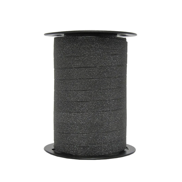 Bobine de bolduc paillettes noir 10 mm x 100 m pour packaging luxe et boutiques design