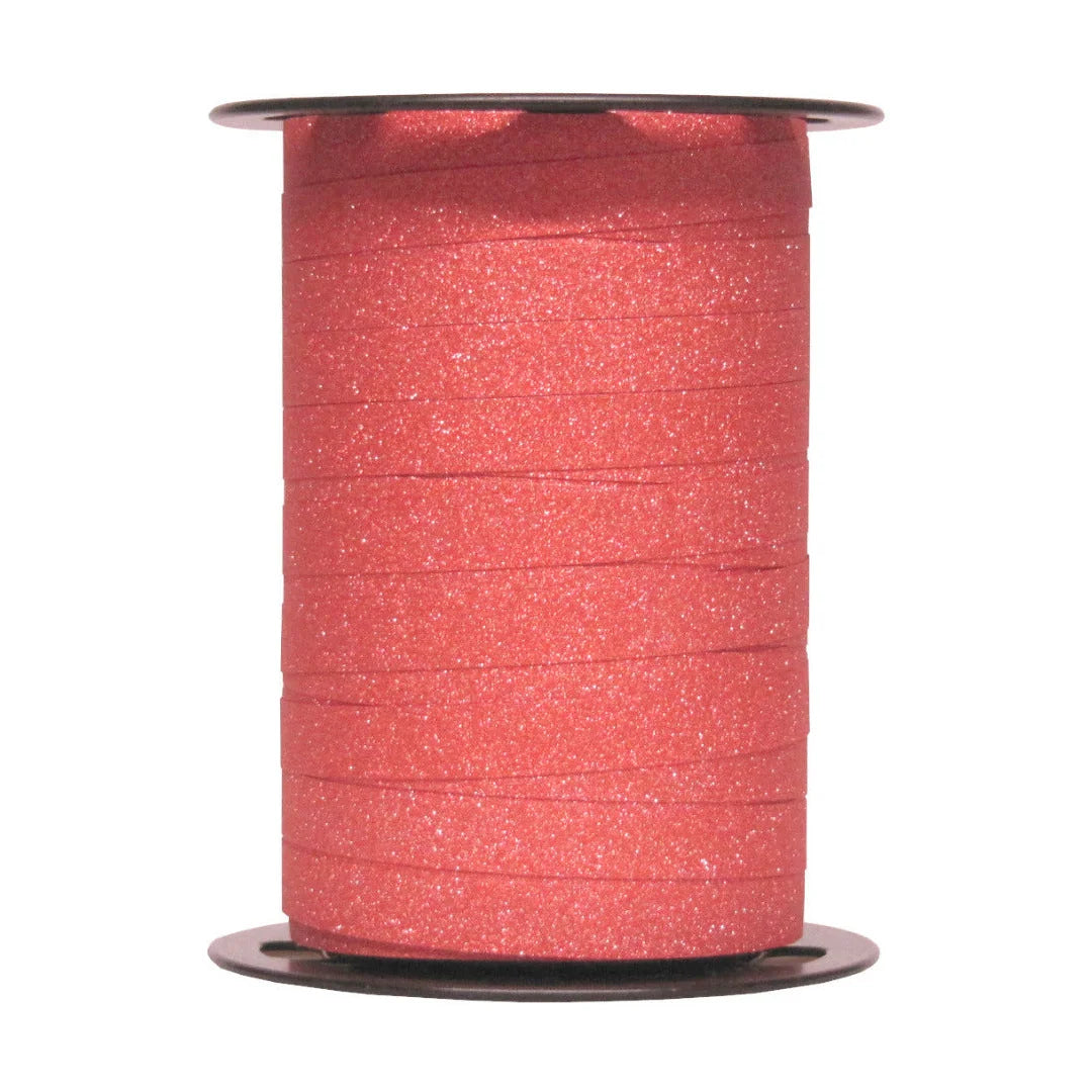 Bobine de bolduc paillettes rouge 10 mm x 100 m pour décorations de Noël et emballages saisonniers
