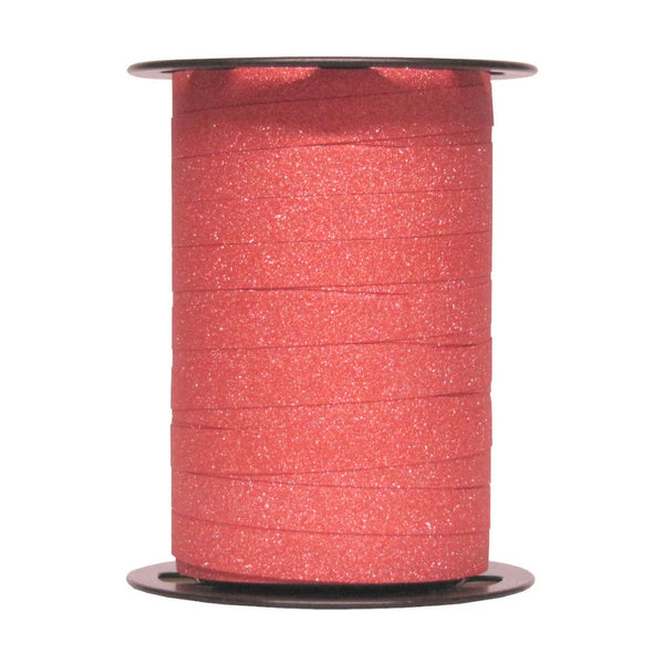 Bobine de bolduc paillettes rouge 10 mm x 100 m pour décorations de Noël et emballages saisonniers