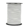 Bolduc pois mats noir sur blanc 10 mm × 225 m — bobine de ruban imprimé pour boutiques et fleuristes