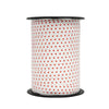Bolduc pois mats rouge sur blanc 10 mm × 225 m — ruban décoratif professionnel pour emballages cadeaux