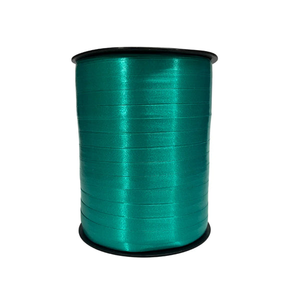 Bobine de bolduc satiné 7 mm × 500 m coloris émeraude pour emballage professionnel