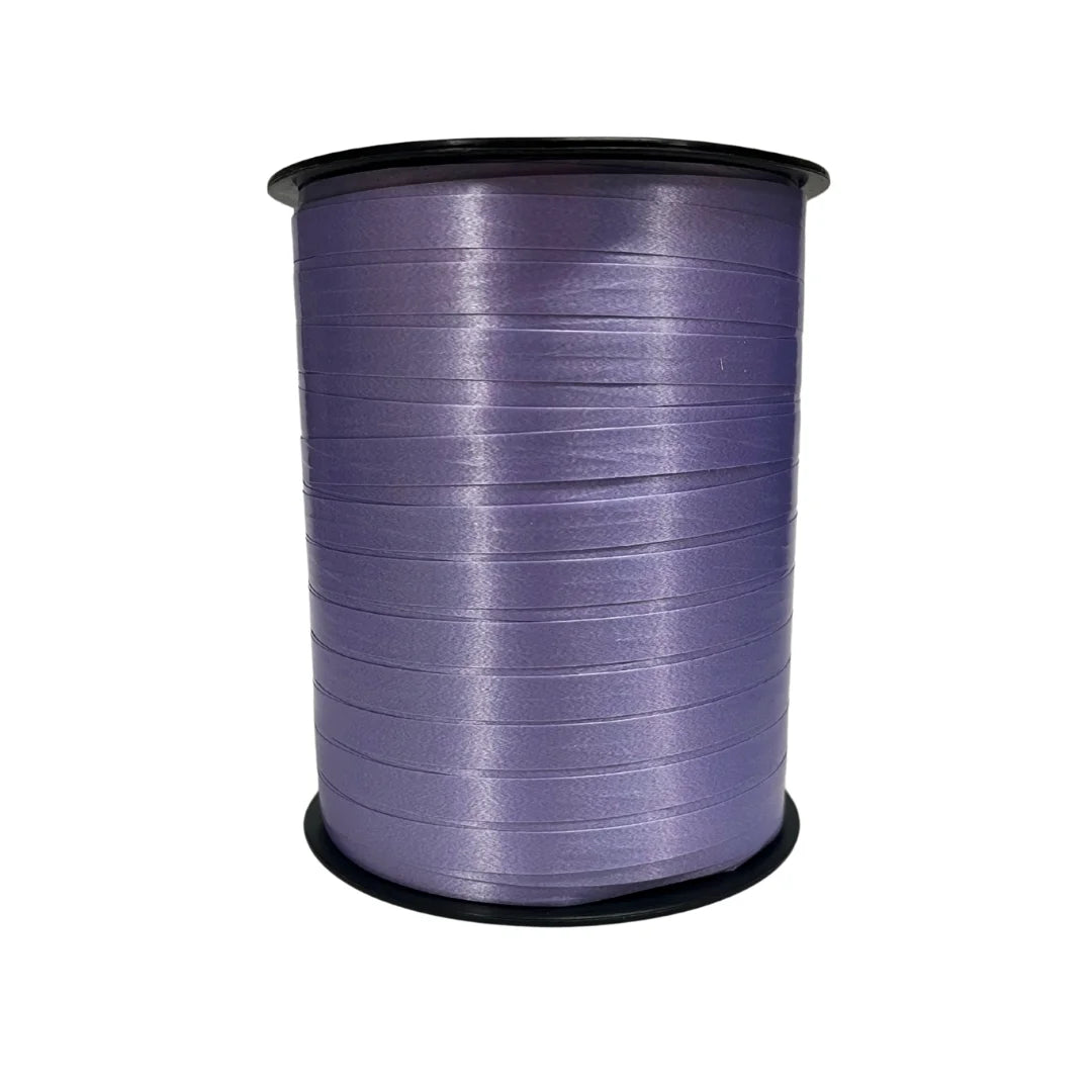 Bobine de bolduc satiné 7 mm × 500 m coloris mauve pour emballage cadeau magasin