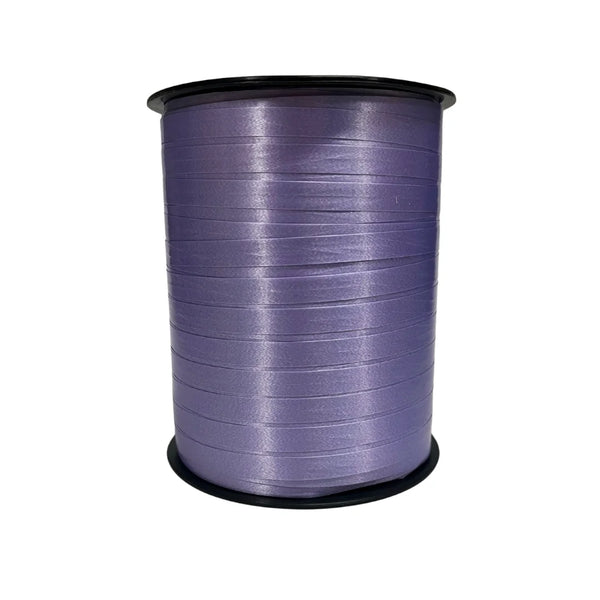 Bobine de bolduc satiné 7 mm × 500 m coloris mauve pour emballage cadeau magasin