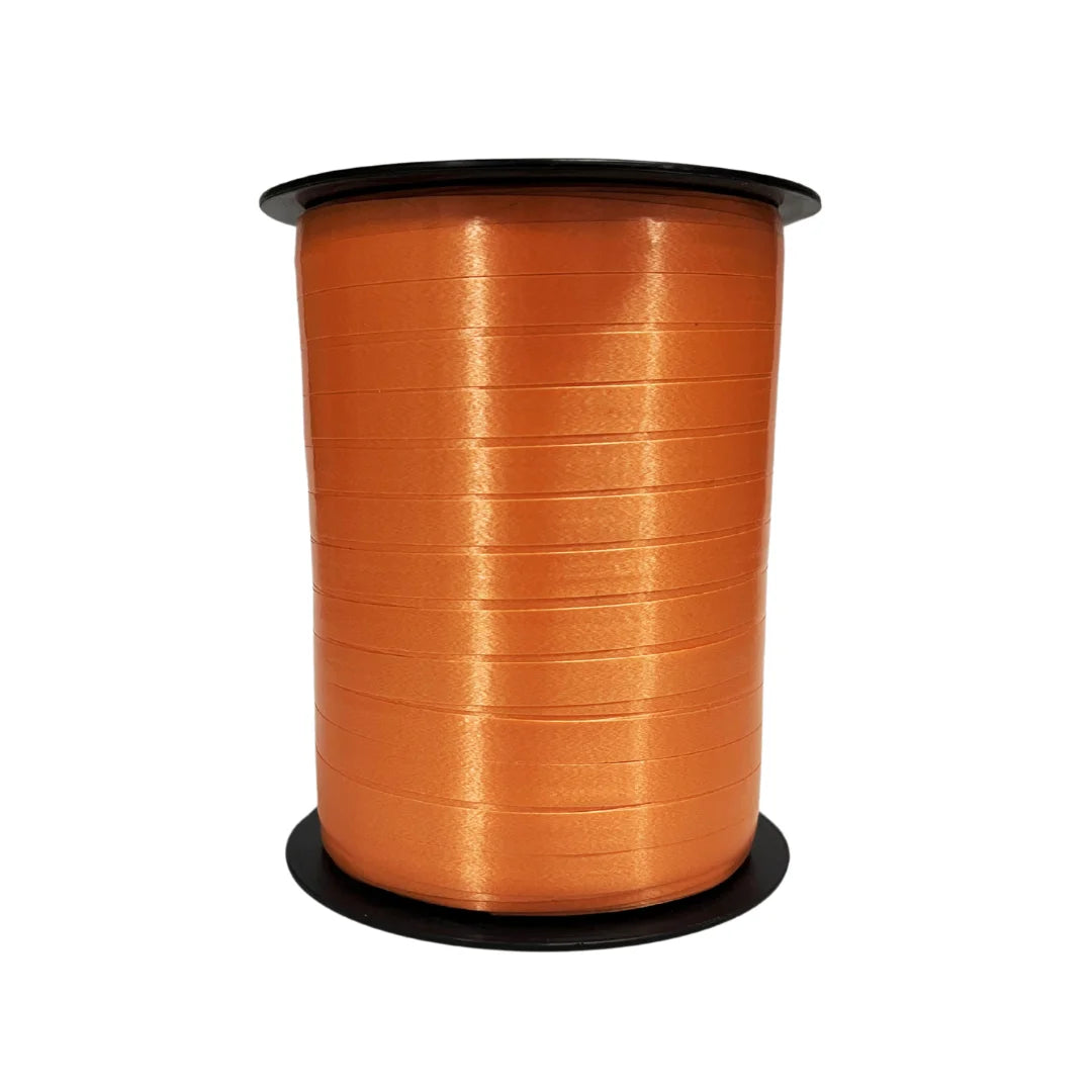 Bobine de bolduc satiné 7 mm × 500 m coloris orange pour boutique et magasin