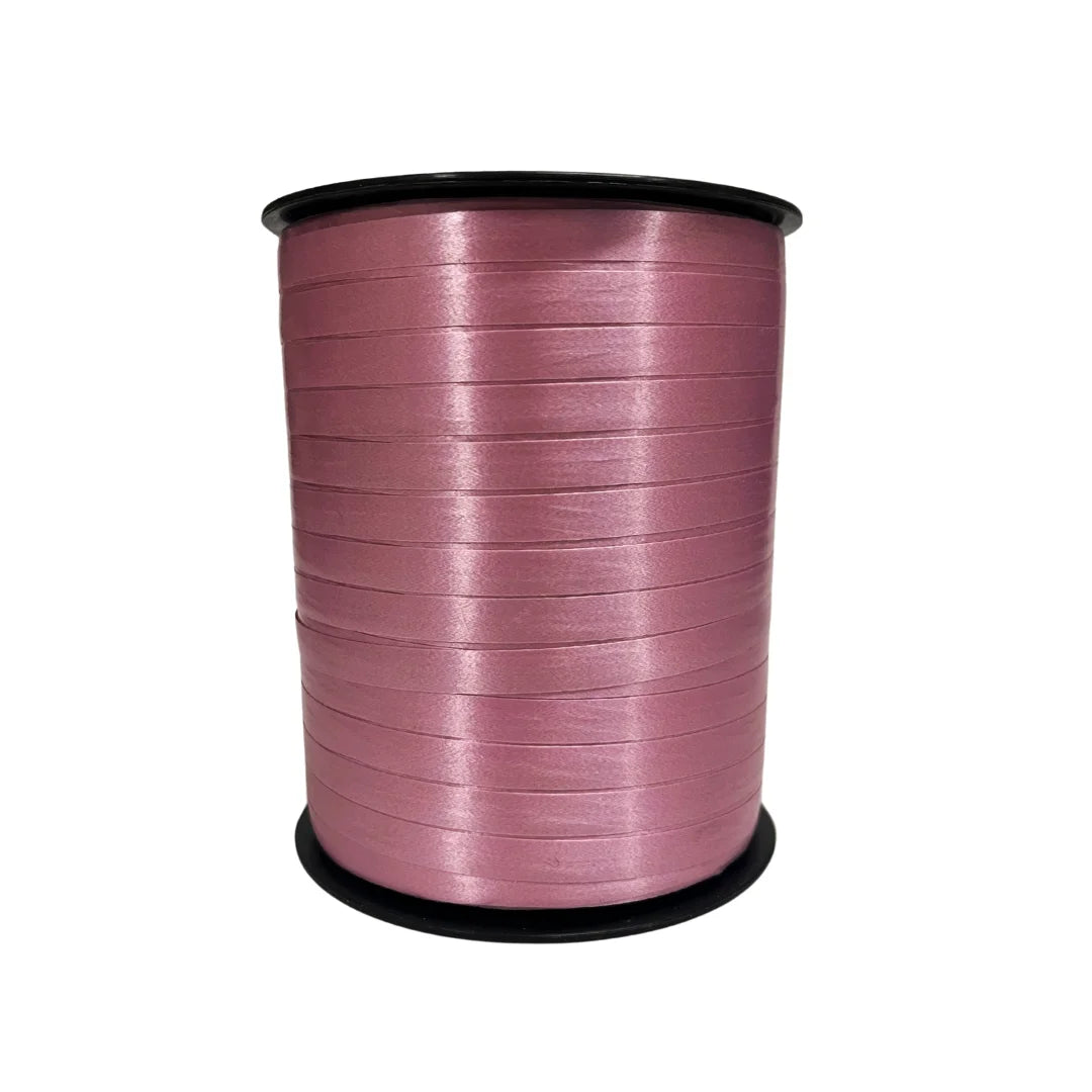 Bobine de bolduc satiné 7 mm × 500 m coloris rose pour boutique et fleuriste