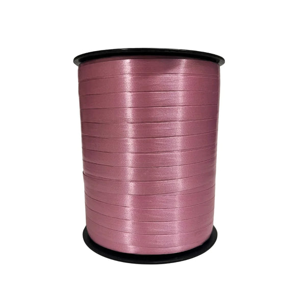 Bobine de bolduc satiné 7 mm × 500 m coloris rose pour boutique et fleuriste
