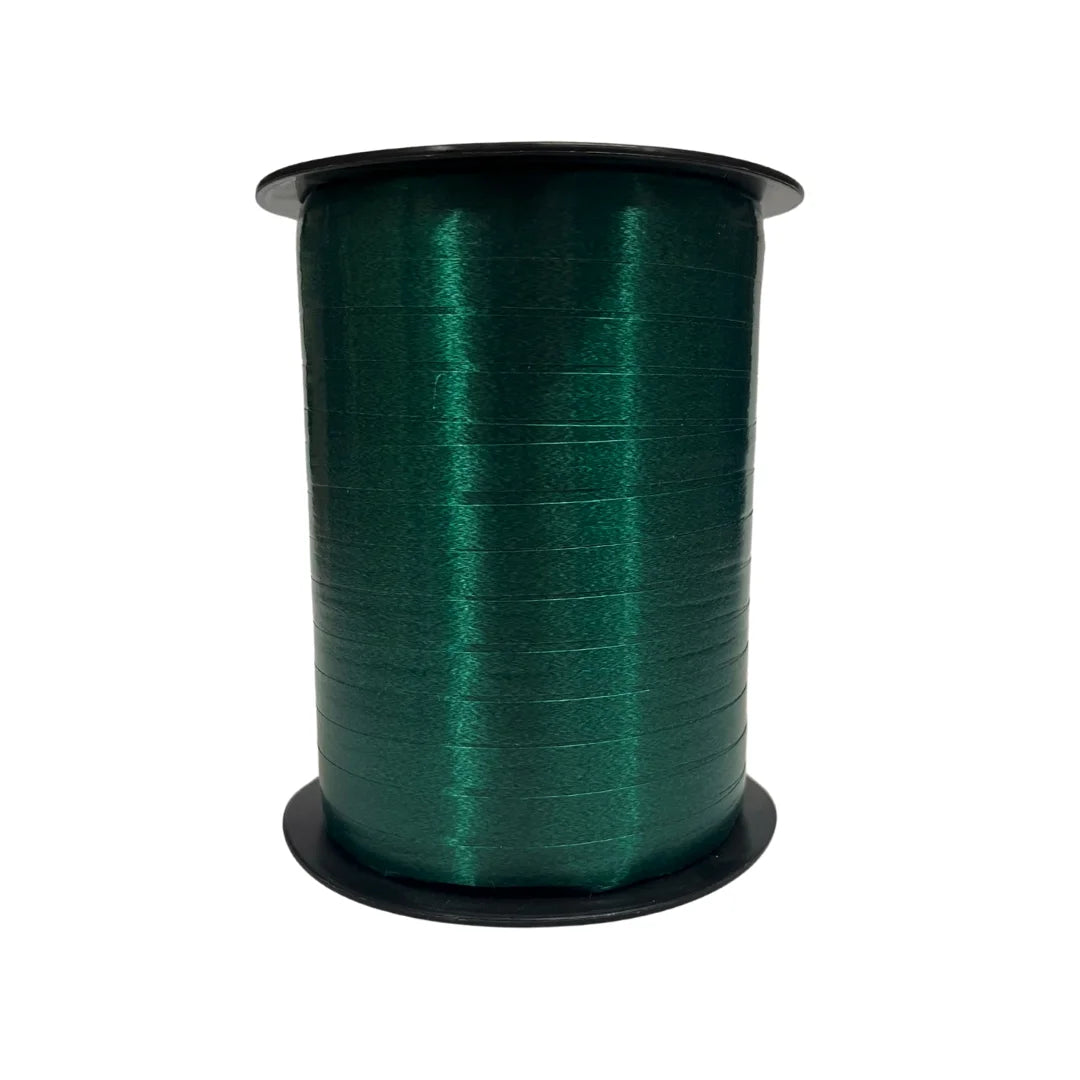 Bobine de bolduc satiné 7 mm × 500 m coloris vert foncé pour boutique et fleuriste