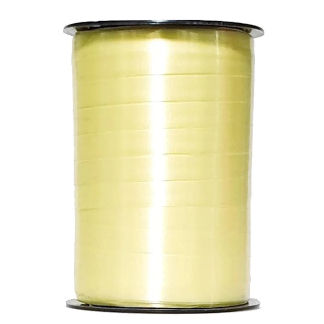 Bolduc satiné 250 m coloris Jaune clair pour emballage cadeau printanier