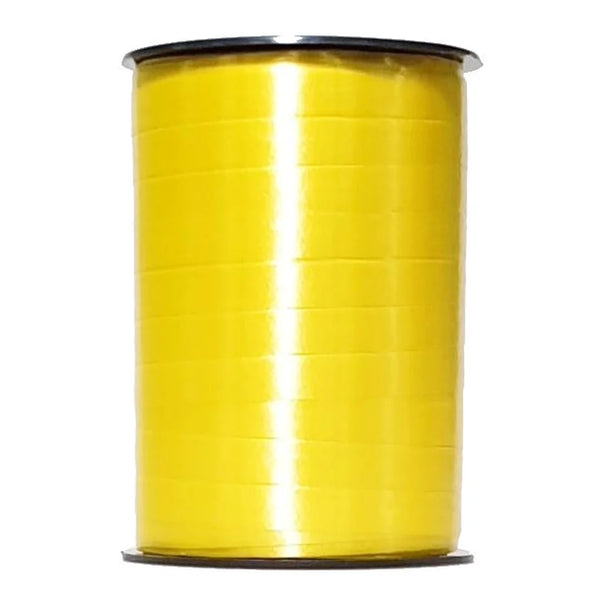Bolduc satiné 250 m coloris Jaune pour emballage et décoration cadeau