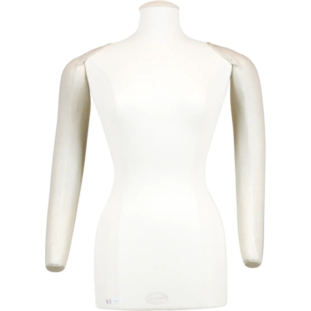 Bras articulés en jersey coton écru pour buste de couture femme Vendôme, fixation par épingles