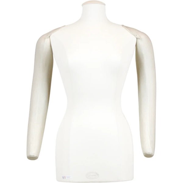 Bras articulés en jersey coton écru pour buste de couture femme Vendôme, fixation par épingles