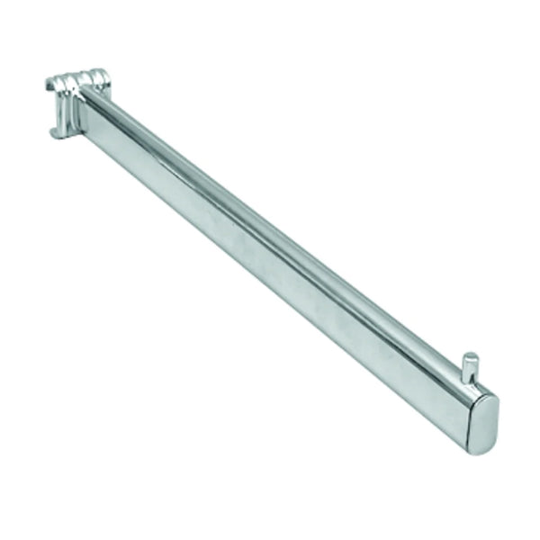 Bras droit chromé 38 cm pour barre rapprochée tube ovale 30×15 mm – accessoire portant magasin