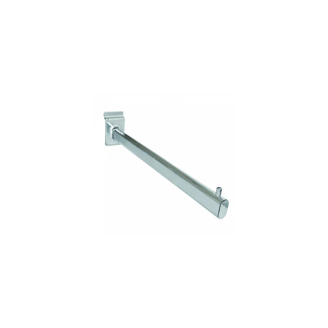 Bras droit tube ovale chromé pour panneau rainuré, accessoire de suspension vêtements en magasin