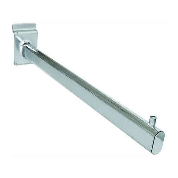 Bras droit tube ovale chromé pour panneau rainuré, accessoire de suspension vêtements en magasin