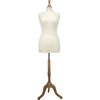 Buste de couture femme Vendôme taille L, base trépied bois raffinée, housse jersey coton écru