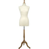Buste de couture femme Vendôme taille M, revêtement écru et trépied bois pour vitrine boutique