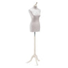 Buste de couture femme Vetrina sur trépied bois finition blanche, pour boutique prêt-à-porter