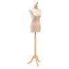 Buste de couture femme Vetrina sur trépied bois, coloris écru, hauteur réglable 145-167 cm