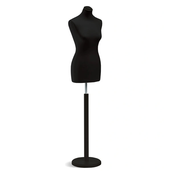Buste de couture Vetrina femme sur base ronde disponible en trois couleurs pour vitrine