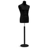 Buste de couture homme Vetrina coloris noir, base ronde bois finition noire, housse lycra