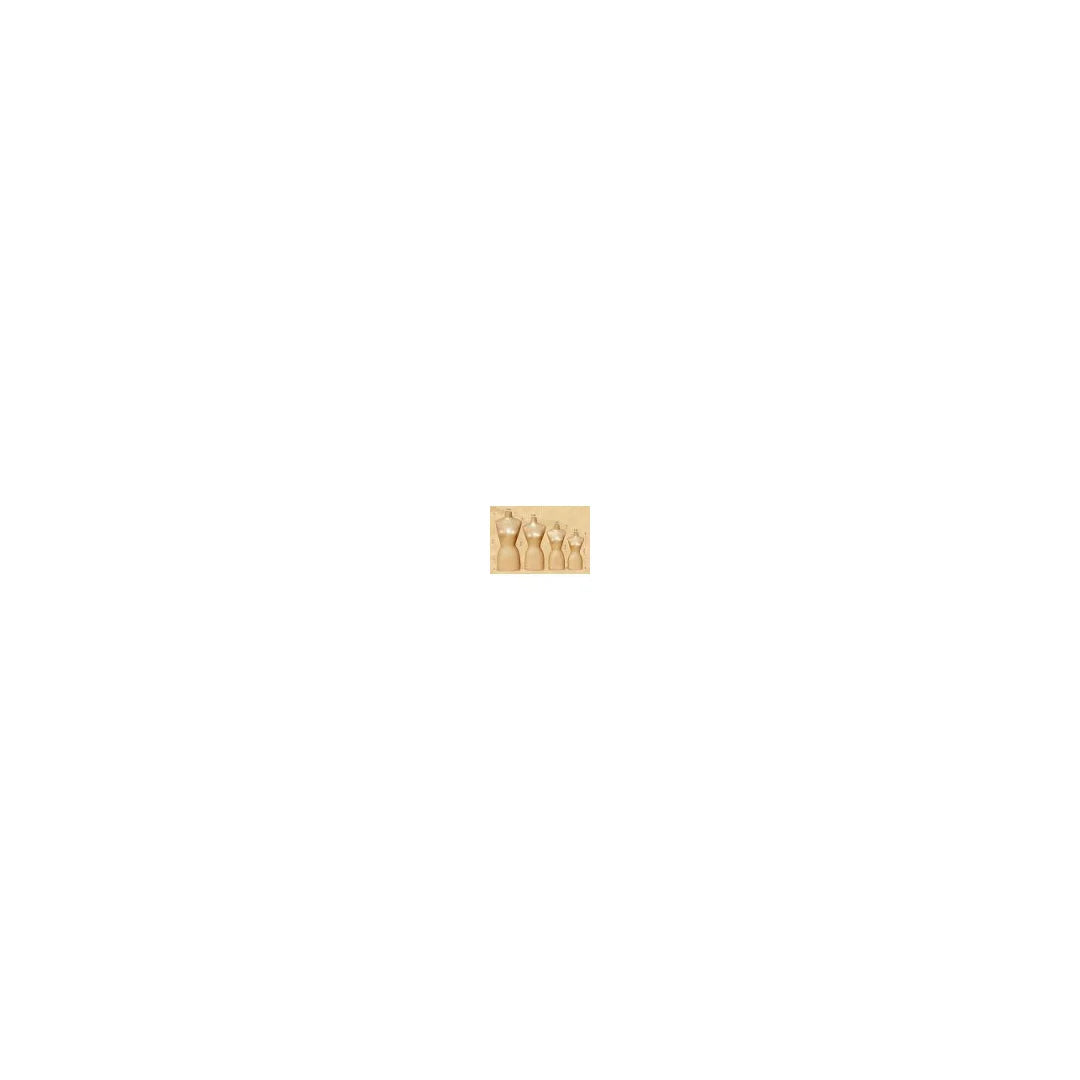 Buste miniature femme kraft 43 cm — support de présentation pour bijouterie et boutique d'accessoires