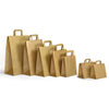 Cabas en papier kraft brun à poignées plates, 100 % recyclé, pour commerces et boutiques