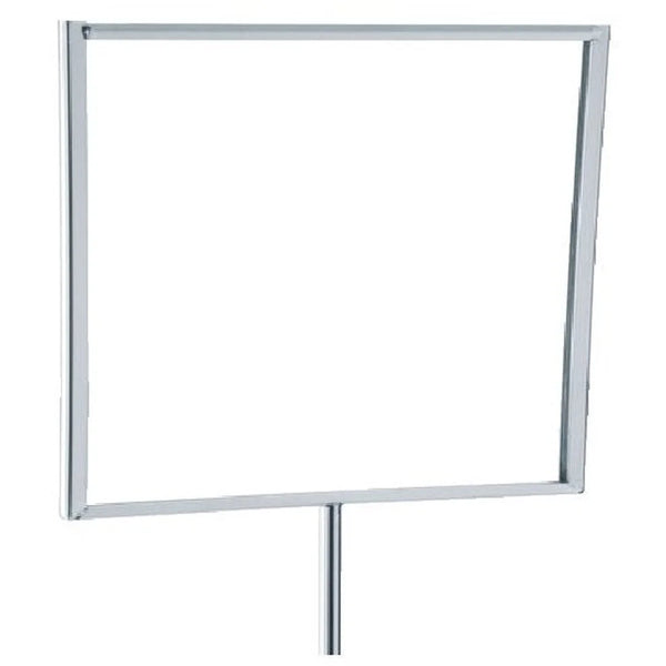 Cadre porte-affiche en métal chromé sur tige, formats A4 paysage et A3 portrait, pour magasin