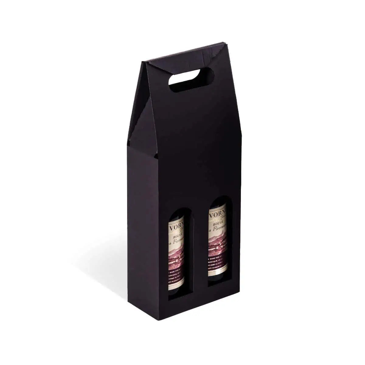 carton portatif pour bouteilles disponible en 2 couleurs et 3 formats, robuste et élégant, idéal cavistes, épiceries fines et coffrets cadeaux