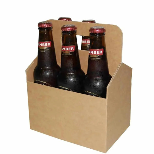 Carton portatif pour 6 petites bouteilles 33cl, idéal coffret cadeau caviste et épicerie fine