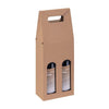 Carton portatif pour 2 bouteilles coloris kraft brun — emballage cadeau vin professionnel