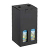 Carton portatif noir mat pour 4 petites bouteilles 33 cl, avec fenêtres de présentation et poignées intégrées