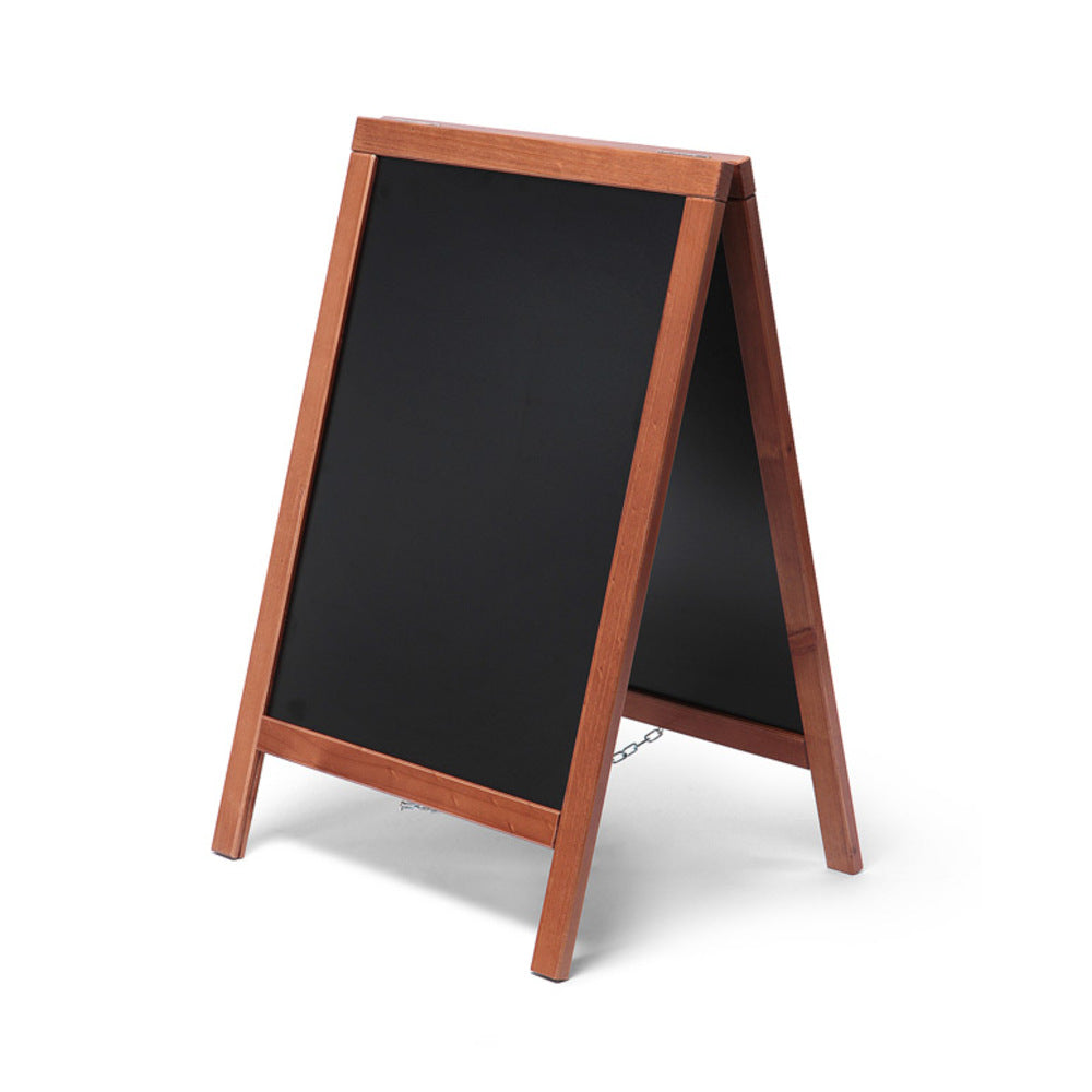 Tableau chevalet Chalk A-Board Classic 55×85 cm marron clair – double-face, cadre bois 40 mm, panneau écriture noir pour commerce