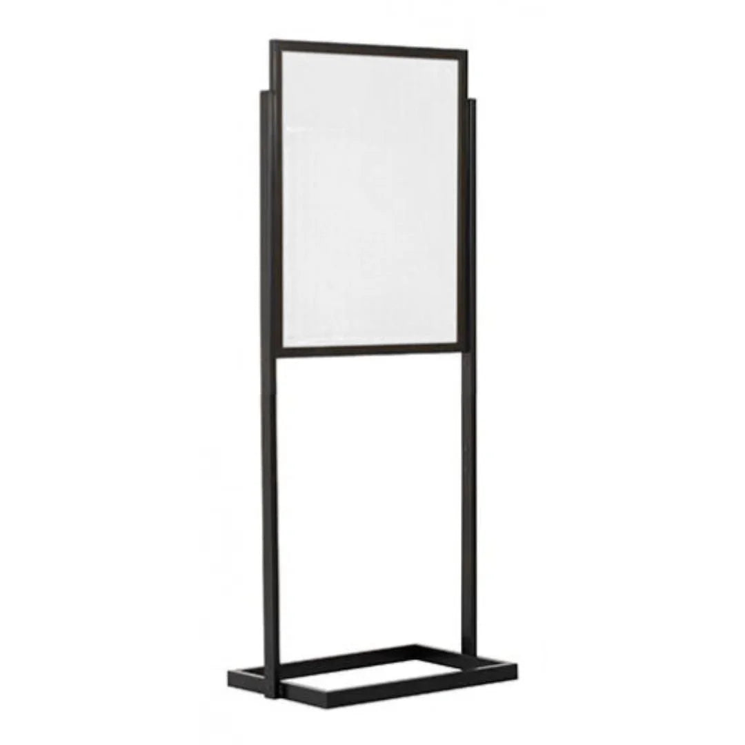 Chevalet publicitaire double face noir pour affiches A1 ou B2, usage commercial professionnel