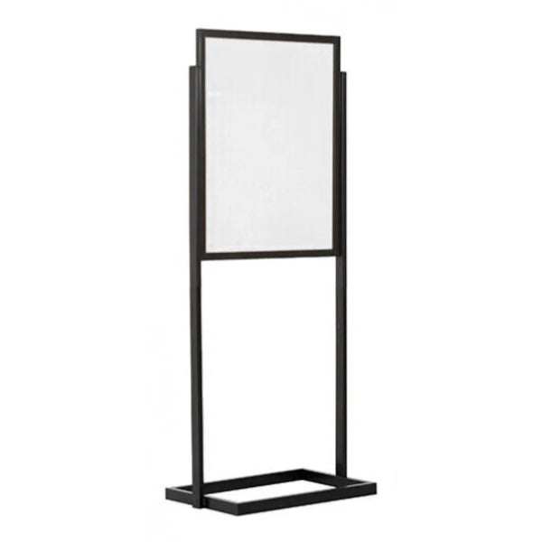 Chevalet publicitaire double face noir pour affiches A1 ou B2, usage commercial professionnel