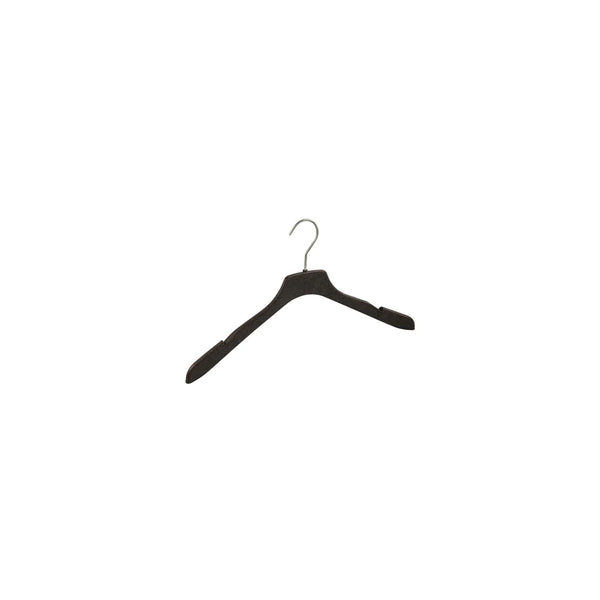 Cintre bio 44 cm en fibres d'herbe et plastique recyclé, crochet métal argenté mat, pour boutique et magasin