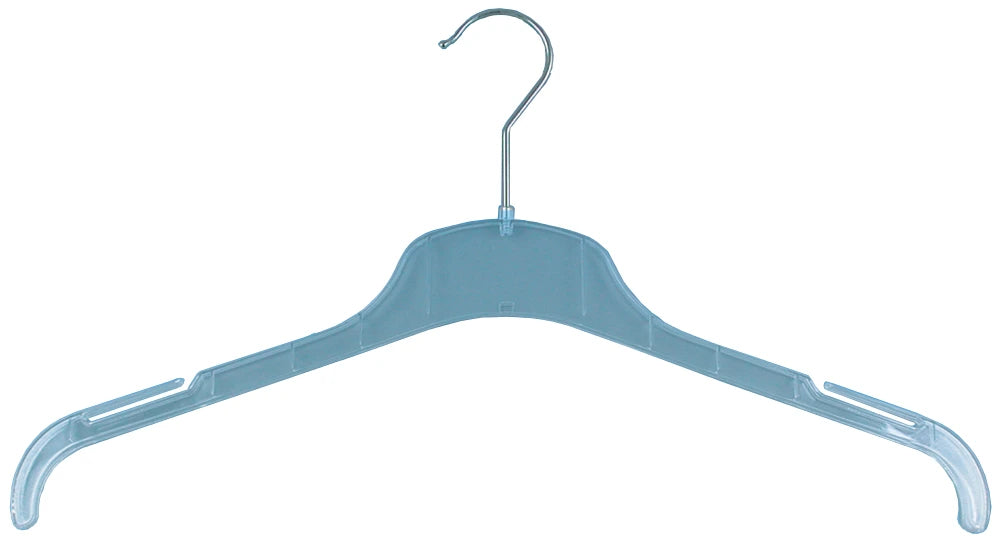 Cintre transparent 10mm pour présentation professionnelle de vêtements en magasin