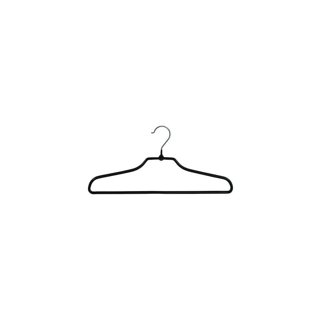 Cintre métal noir anti-glisse silhouette fermée 6 mm pour boutique prêt-à-porter