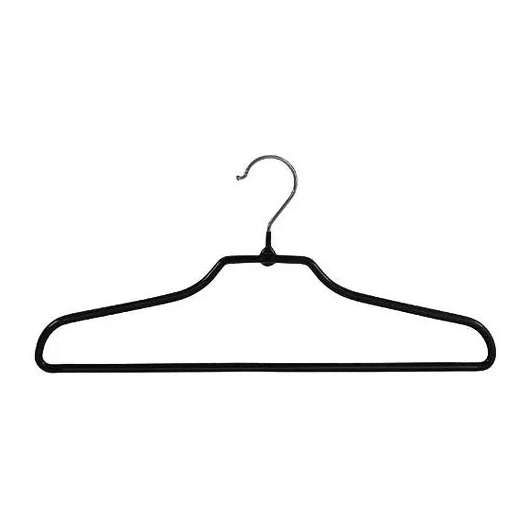 Cintre métal noir anti-glisse silhouette fermée 6 mm pour boutique prêt-à-porter