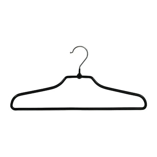 Cintre métal noir anti-glisse silhouette fermée 6 mm pour boutique prêt-à-porter