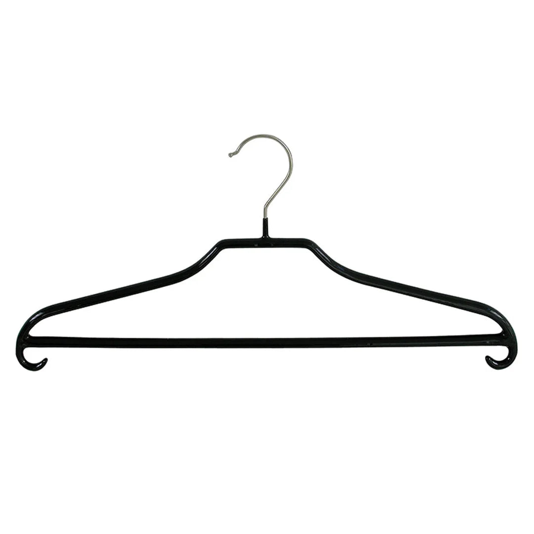 Cintre métal noir anti-glisse avec barre et crochet, 40 ou 46 cm, pour boutique et prêt-à-porter