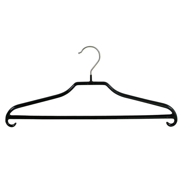Cintre métal noir anti-glisse avec barre et crochet, 40 ou 46 cm, pour boutique et prêt-à-porter