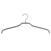 Détail des épaules 11 mm du cintre silhouette métal noir anti-glisse pour magasin de vêtements